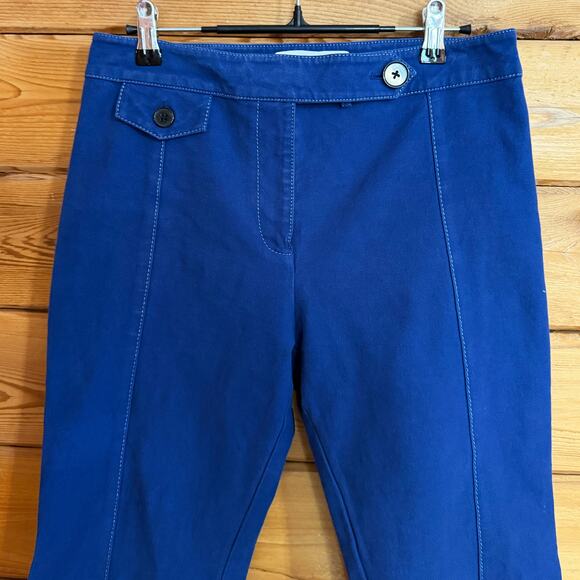 Derek Lam 10 Crosby High Waist Cobalt Pant white stitching Size 4 - Picture 3 of 8